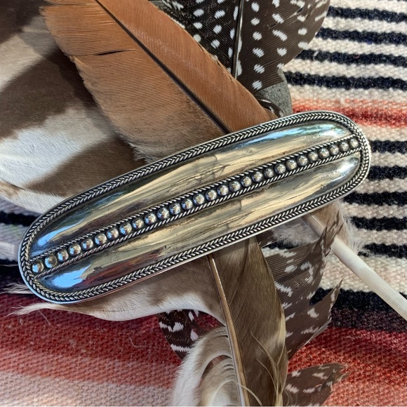 Sterling Silver Native Southwest Barrette - Picture 8 of 8